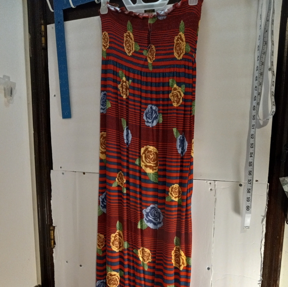 Gold Drama sleeveless strapless maxi dress, 100% rayon, style: RB1384J, - Picture 1 of 8